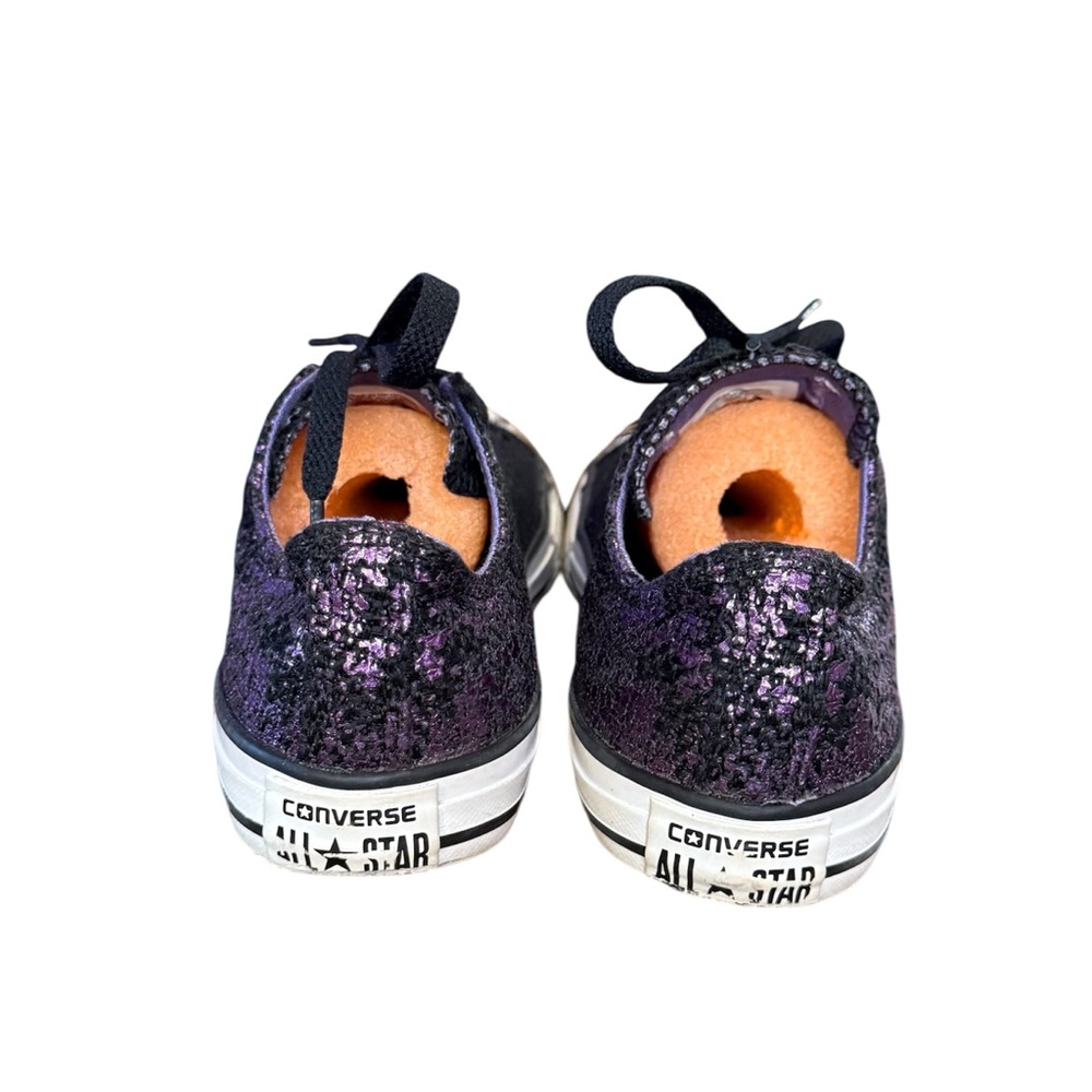 Converse Black and Purple Glitter Sneakers Juniors Size 3 Women’s Size 5 - Picture 2 of 8